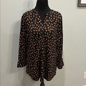 Kim Rogers Black and Orange Top